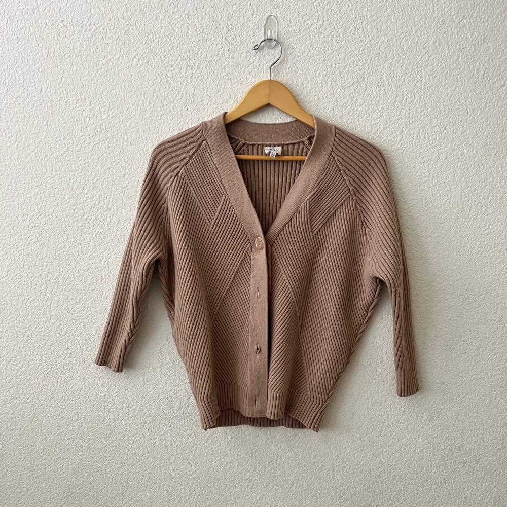 dRA XS Tan/Light Brown Cardigan V Neck Button Up Jacket